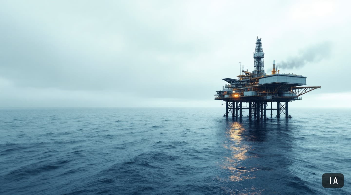 Ilustración generada por IA para: Petrobras y Ecopetrol confirman gas en el pozo Sandia-1, a 42 kilómetros de la costa…