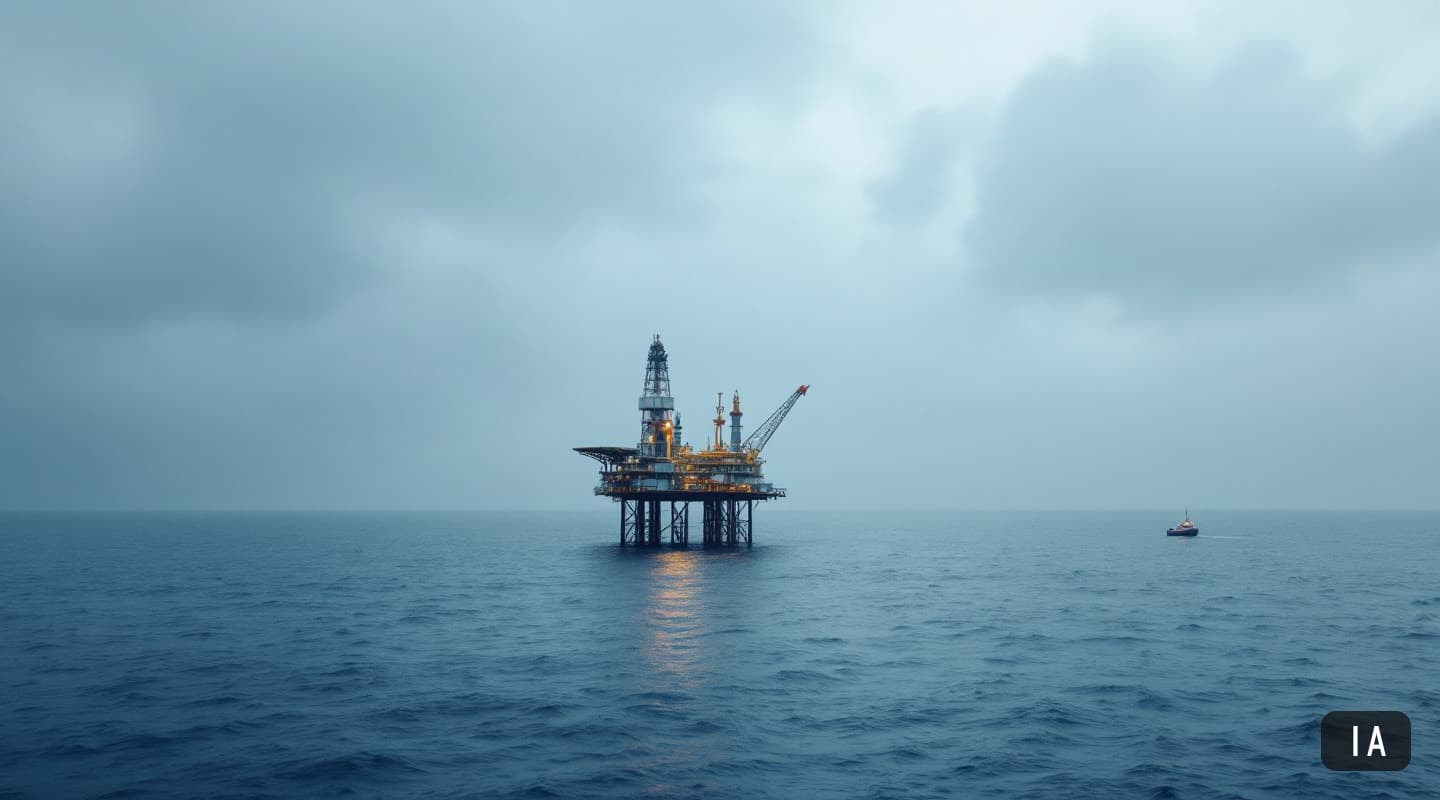 Ilustración generada por IA para: Petrobras halla gas natural a 42 kilómetros de la costa colombiana en el pozo Sandia-1